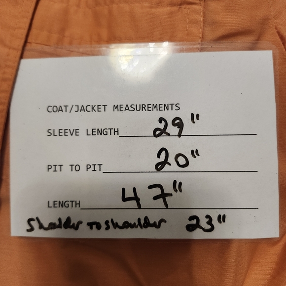 PIOGGIA Italian Vintage Button Down  Lite Orange Peach Belt Trench Coat Wom S 12 - Picture 10 of 10